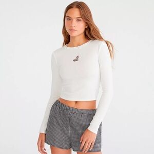 Juniors Aeropostale Cropped Long Sleeve Tee
